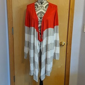 Red and Gray Cardigan